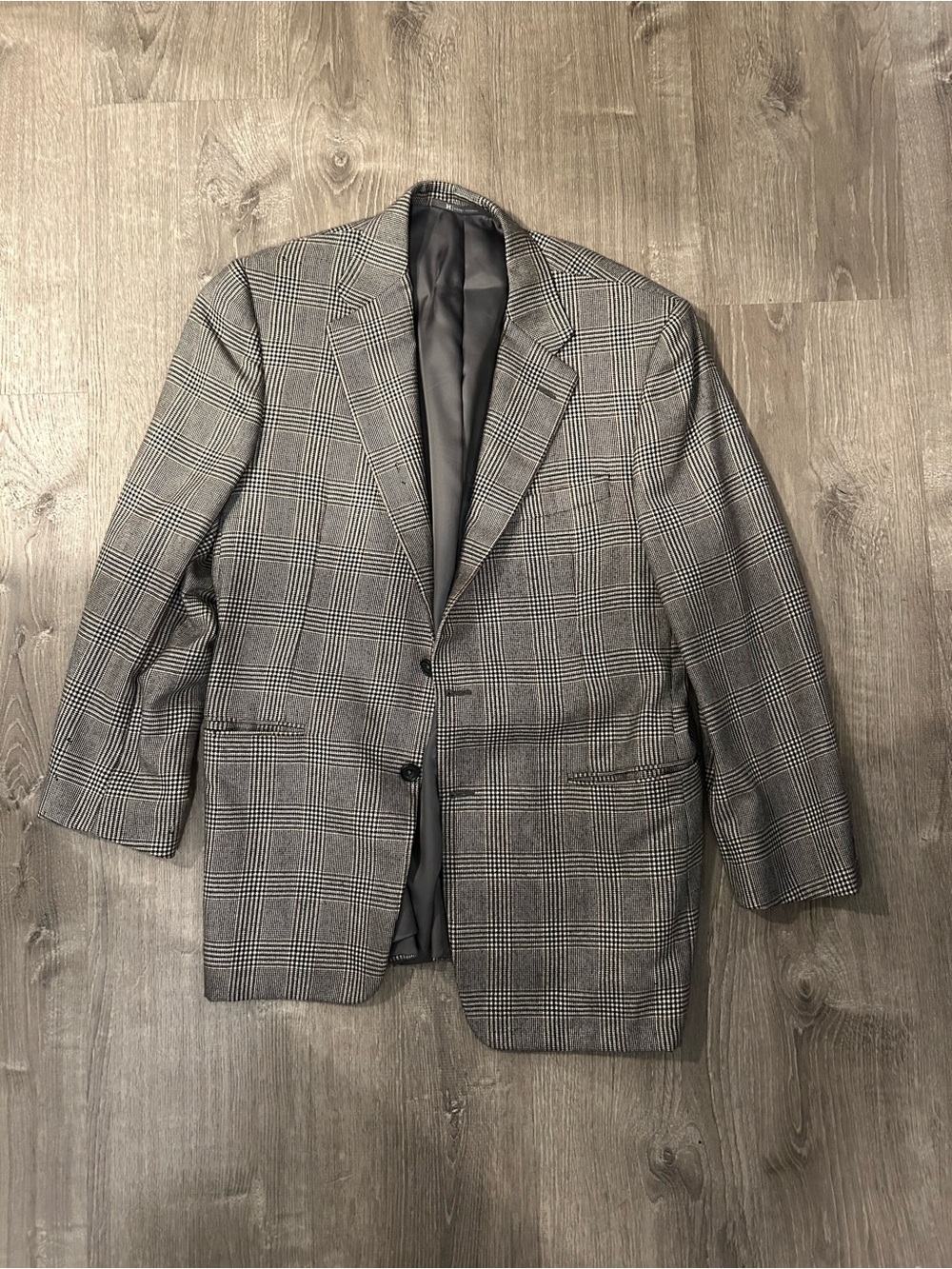 Hickey Freeman 100% Cashmere Gray Glen Plaid Sport Coat